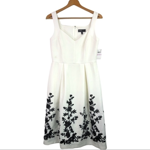 Donna Ricco - Ivory/Black Floral Dress - 6 - Picture 1 of 11